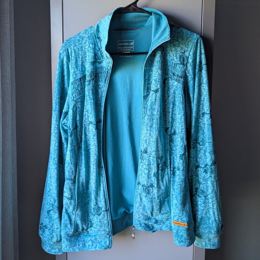 Merrell Lightweight Blue/Aqua Full Zip Jacket (Op… - image 1